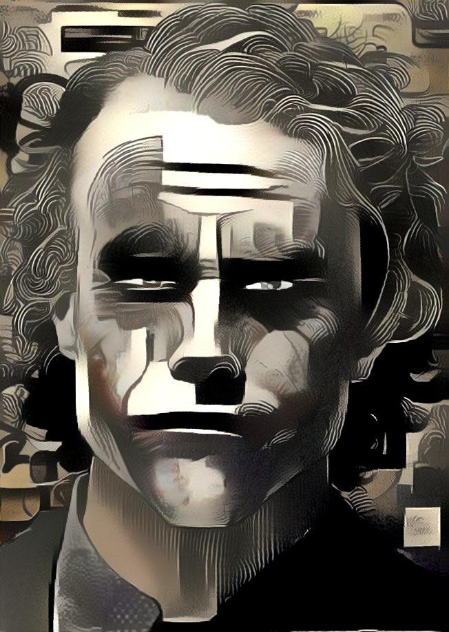 Heath Ledger as the Joker-wild style