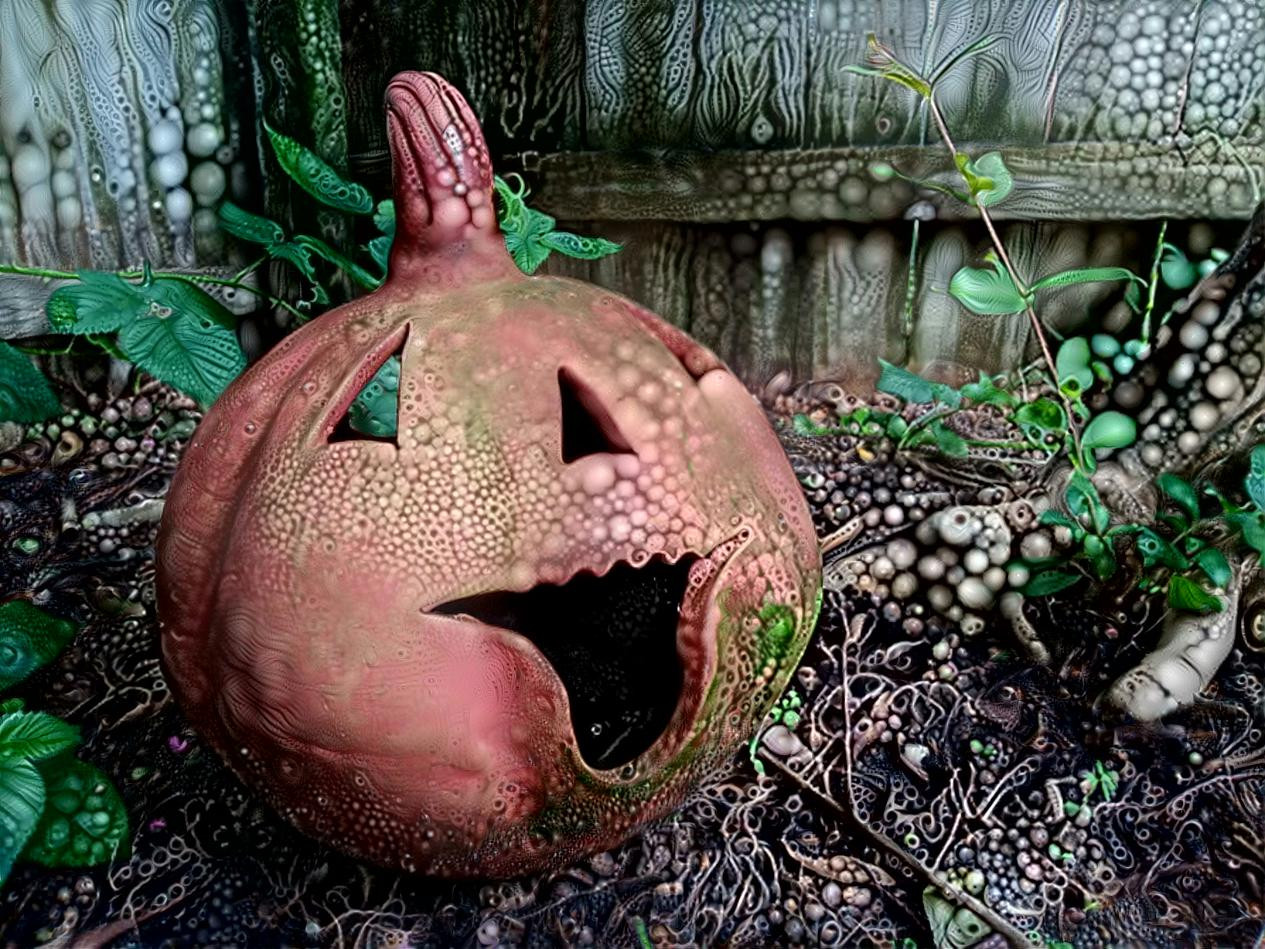 Our Creepy Little Garden Pumpkin