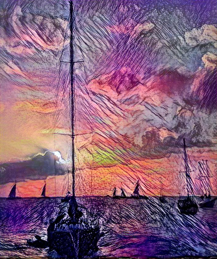 Sailing in colored sky’s 