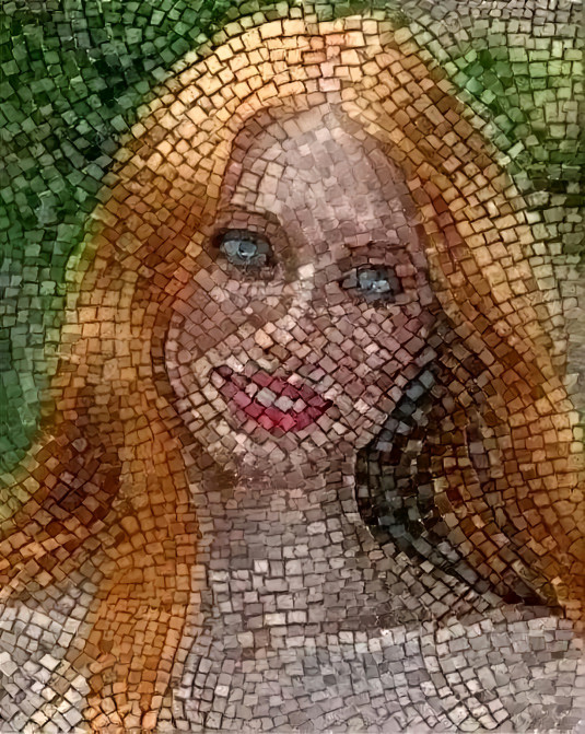 red head, in tiles