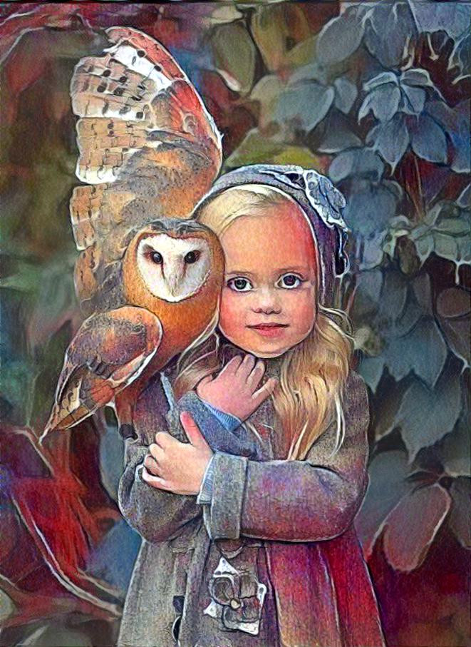Girl and owl.