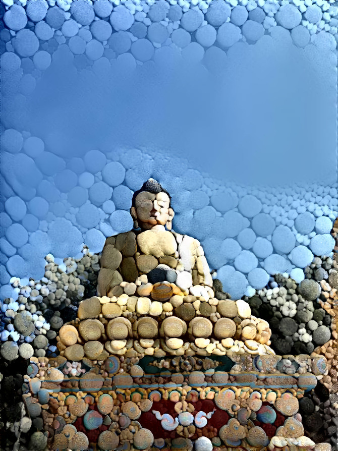 Giant pebble buddha