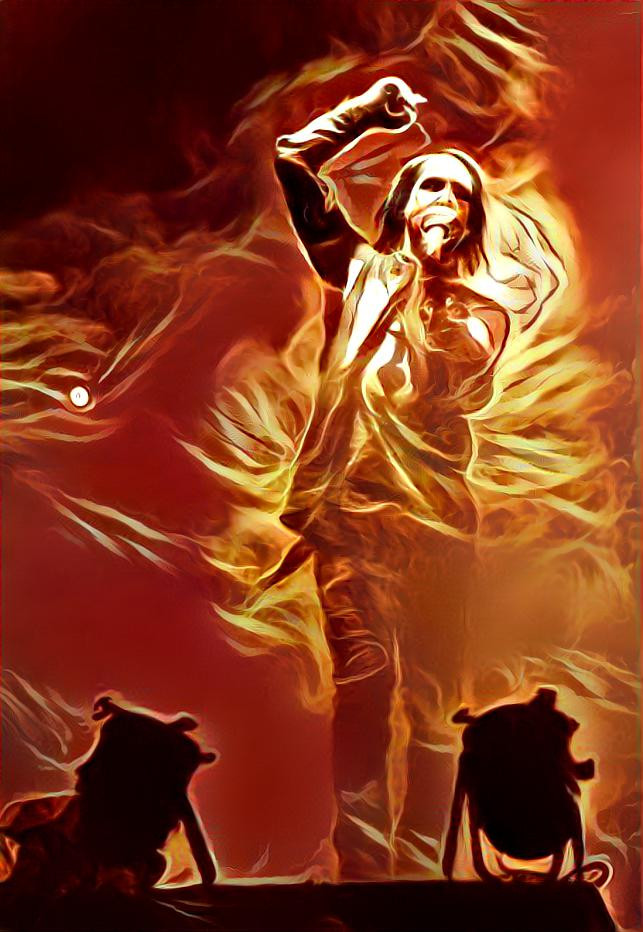 Photo of Marilyn Manson + fire