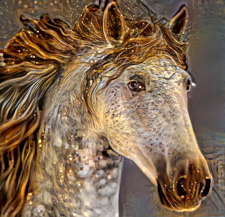 Golden angel horse