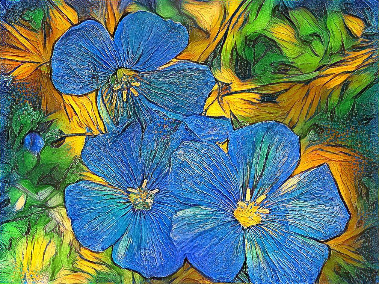 Bluetiful Van Gogh blooms