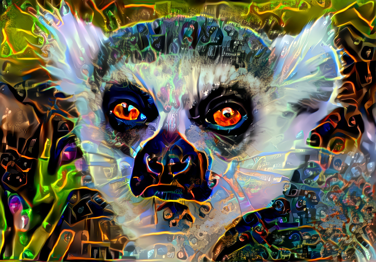 lemur alone neon