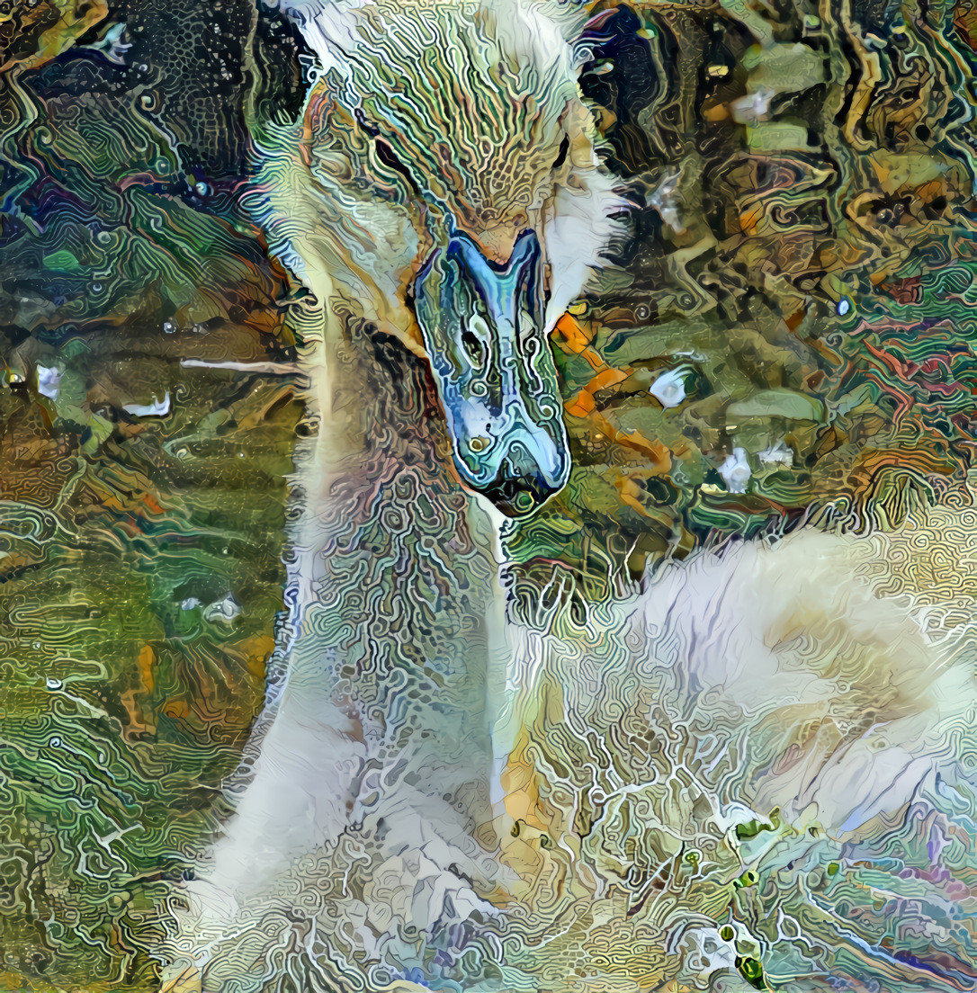 4th of October. Day of the animals........My own photo, one of the cute cygnets a few years ago. With my style.