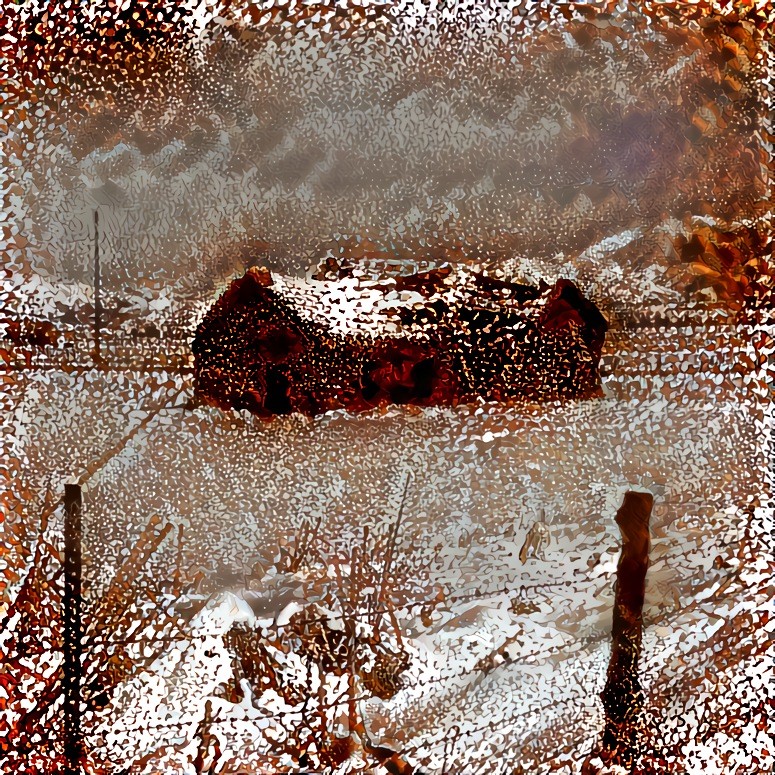 Broken Barn in Snow-01
