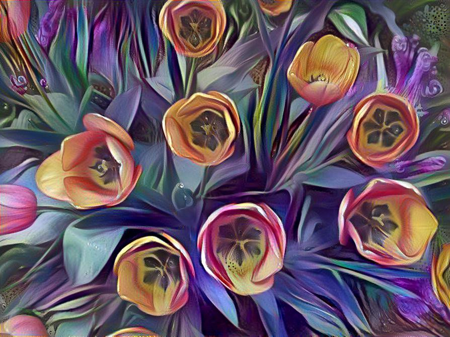 open tulips