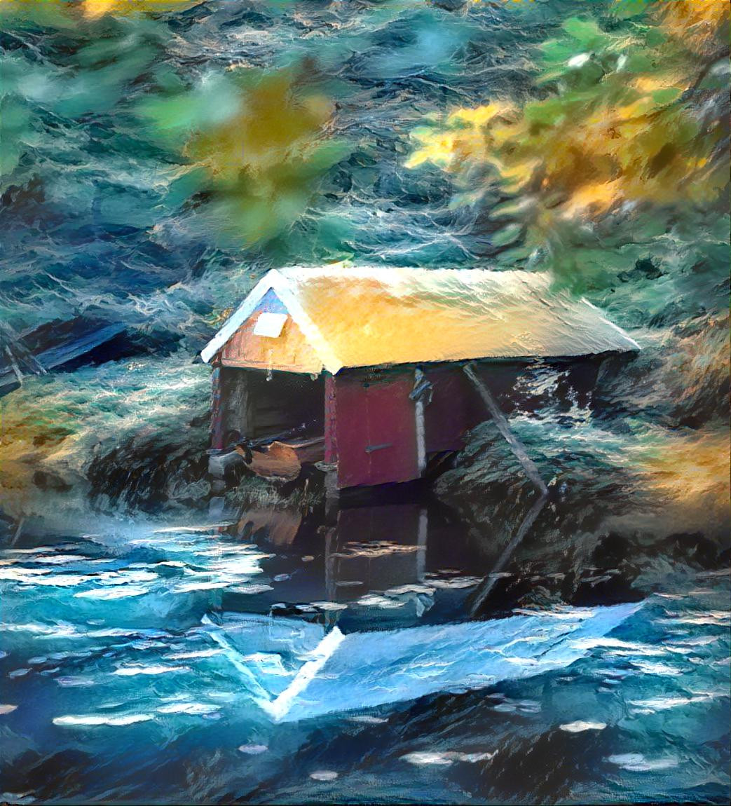 Boathouse on the lake