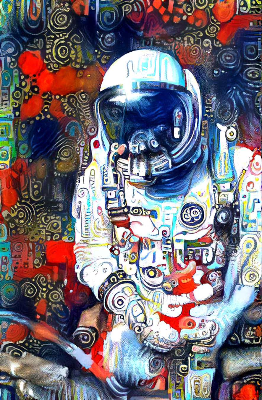 astronaut - color, red, white, blue