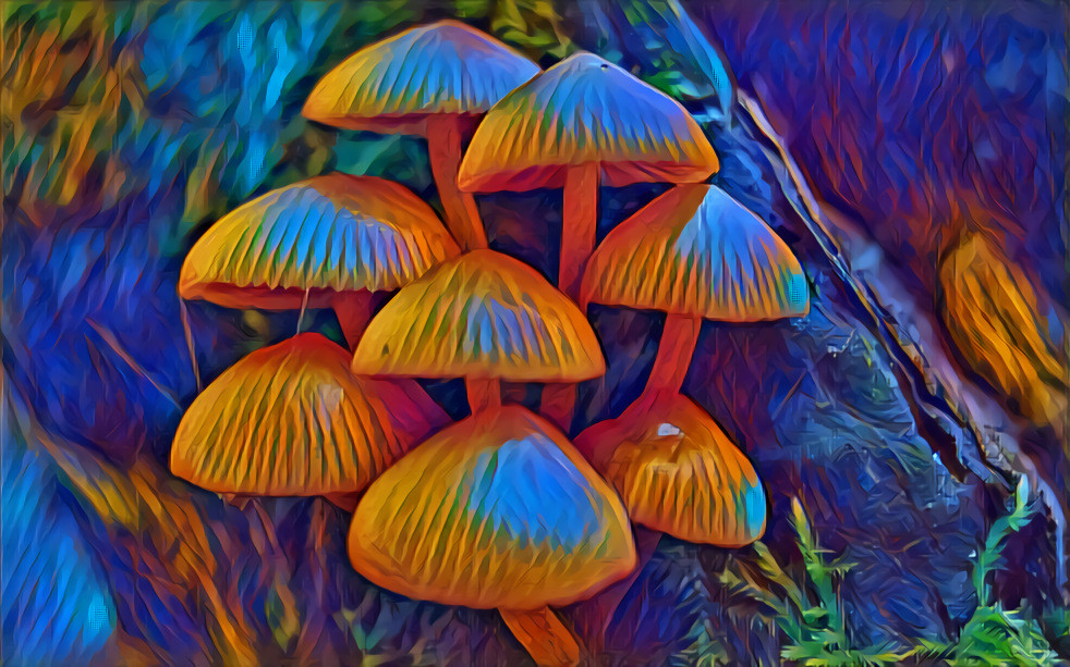 Colorful Tripping Mushrooms