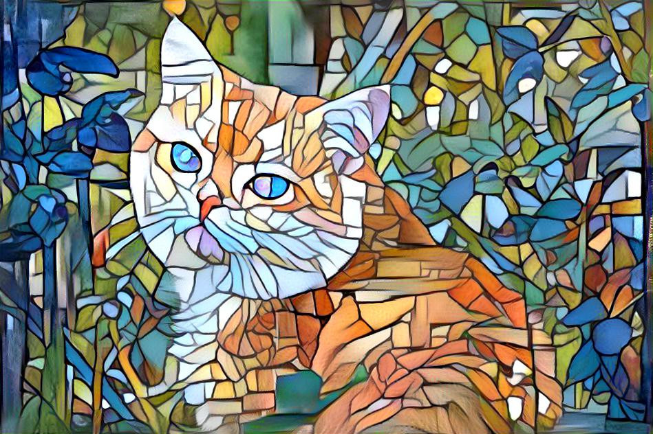 Kitten In The Stained Glass