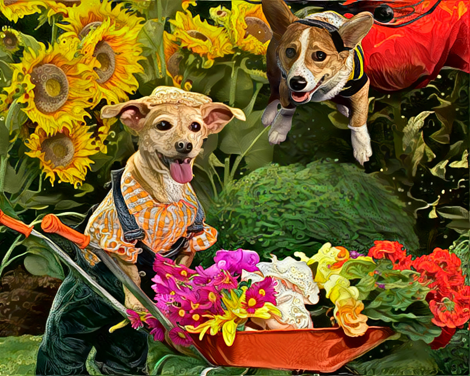 Two Dogs Gardening