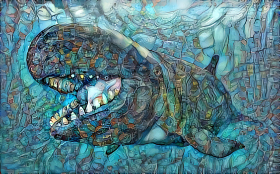whale painting, retexture, blue