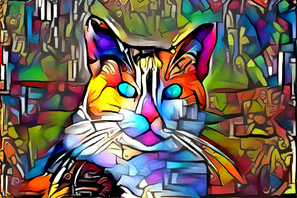 Stained glass cat