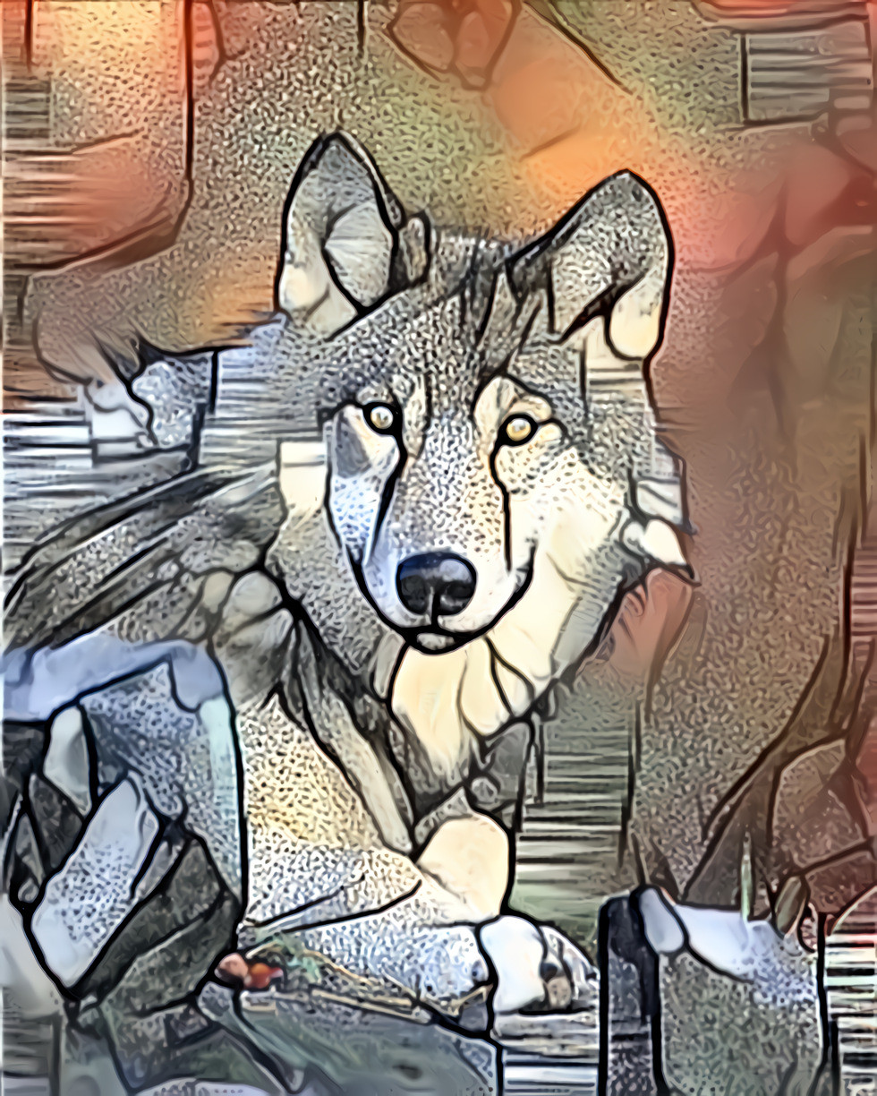 Stained-glass Wolf