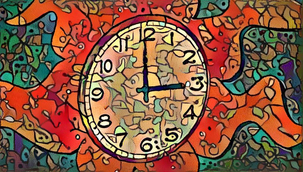 Story Makers Clock mixed with pattern