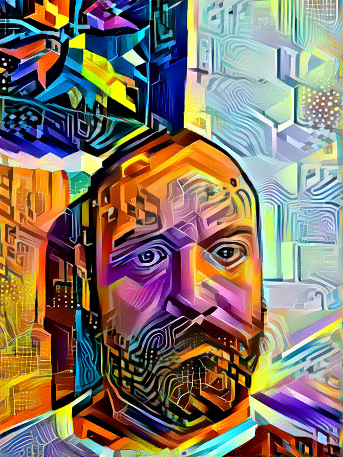 Self portrait funky cubist