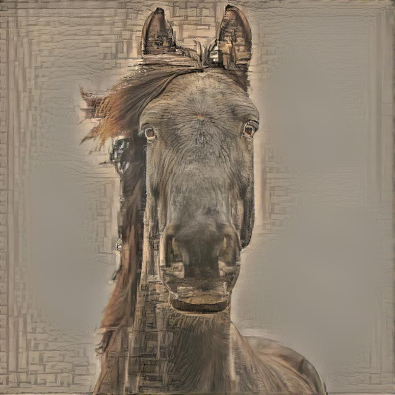drawn horse