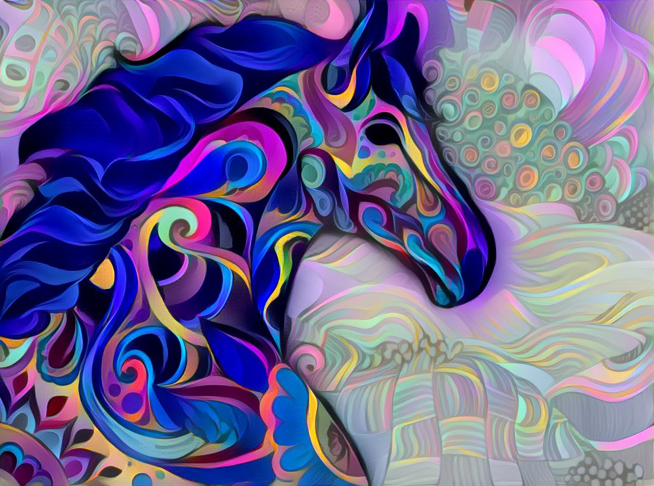 Horse in multicolor