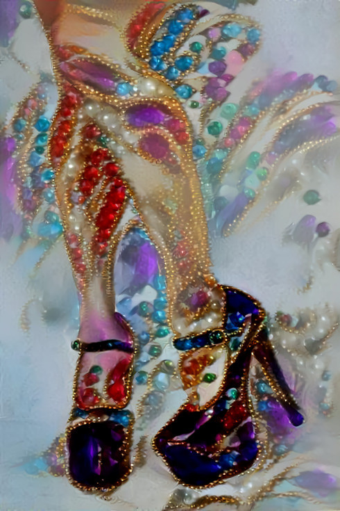 models legs and high heels, jeweled