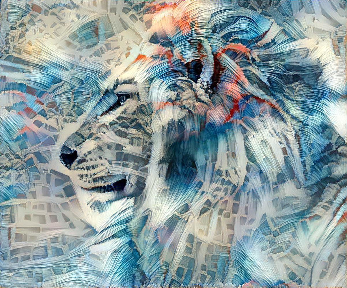Blue lion (2-layer dream, 2/2)