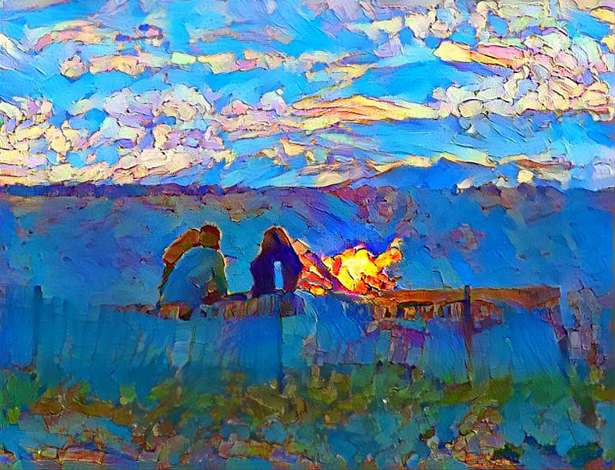 Cool Evening Bonfire on Lake Superior Beach
