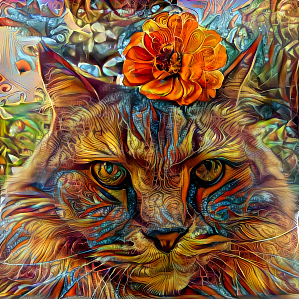 The cat and The flower