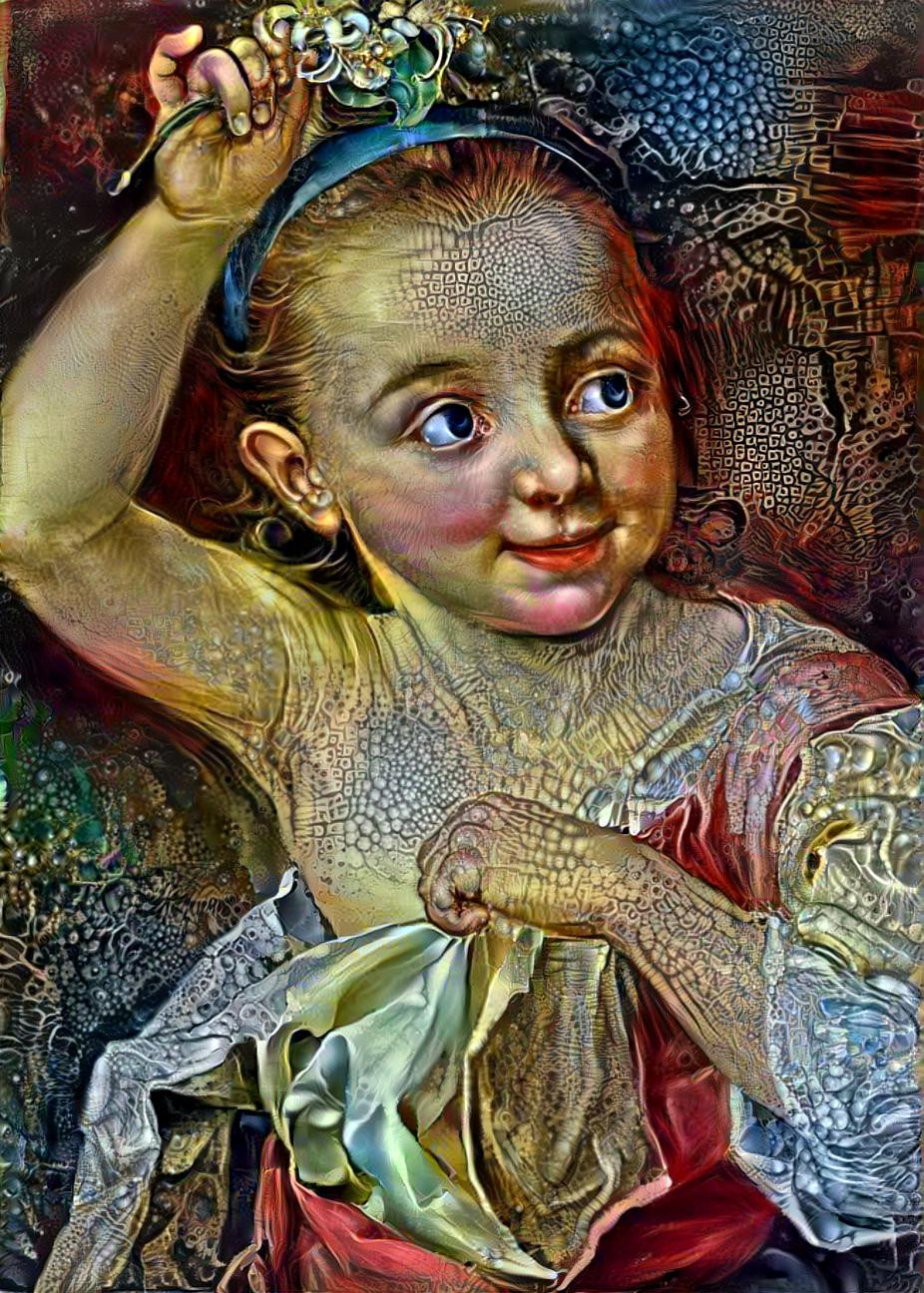 Young girl holding a flower (1767)- Johann Nikolau