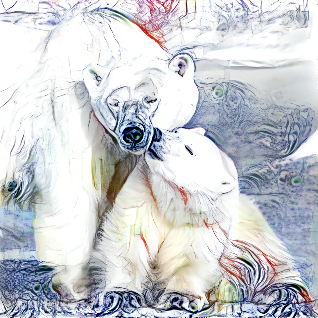 kissing bear
