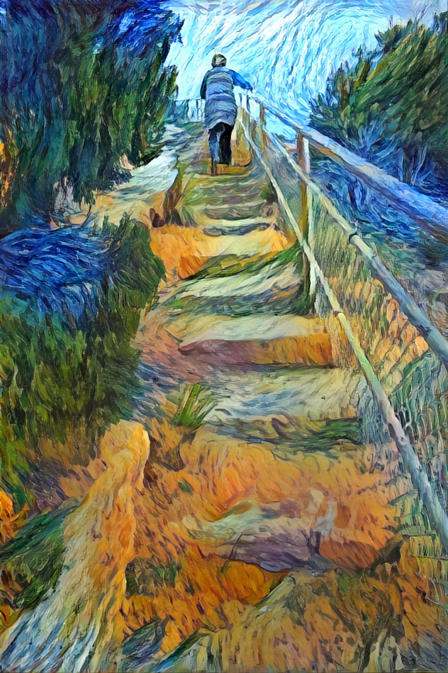 Staircase to heaven (photo by me, Van Gogh style).