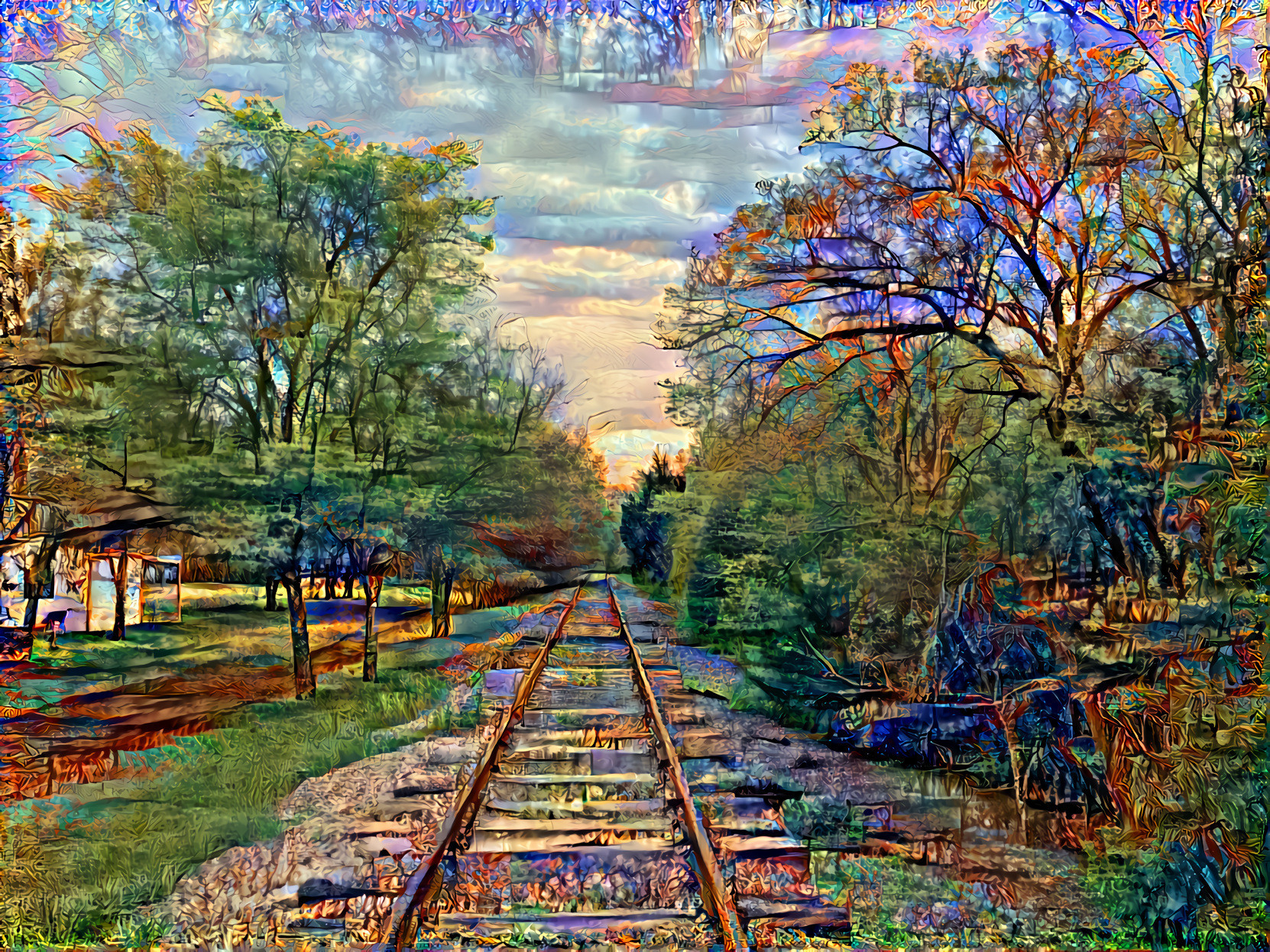 Cartoon-idyllic rail high angle