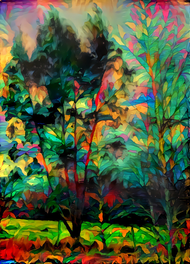 - - -  'Unreal Trees'  - - - - - - - - - - Digital art by Unreal - from own photo.