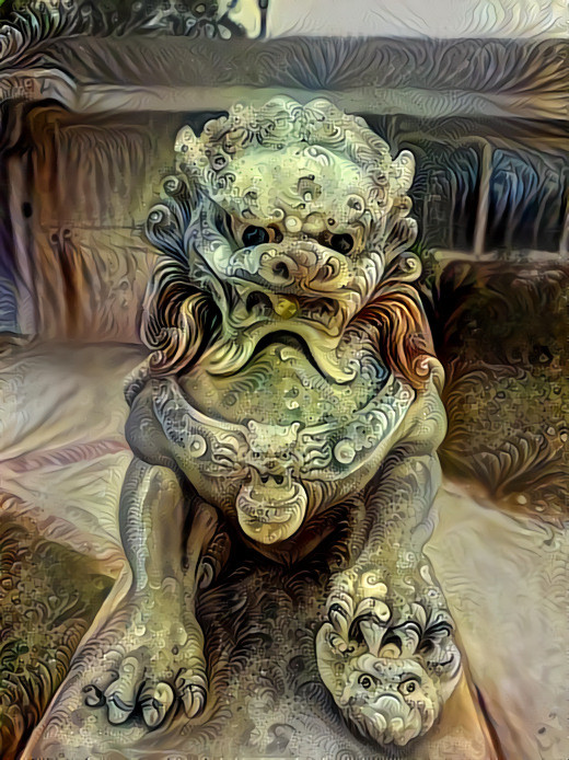 Foo Dog #1 is getting happier by the minute.