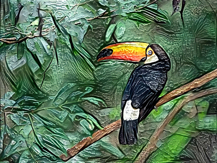 Stained glass toucan