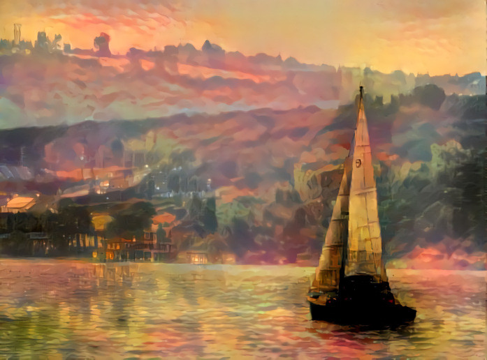 Sailing At Sunset (On Cayuga Lake)