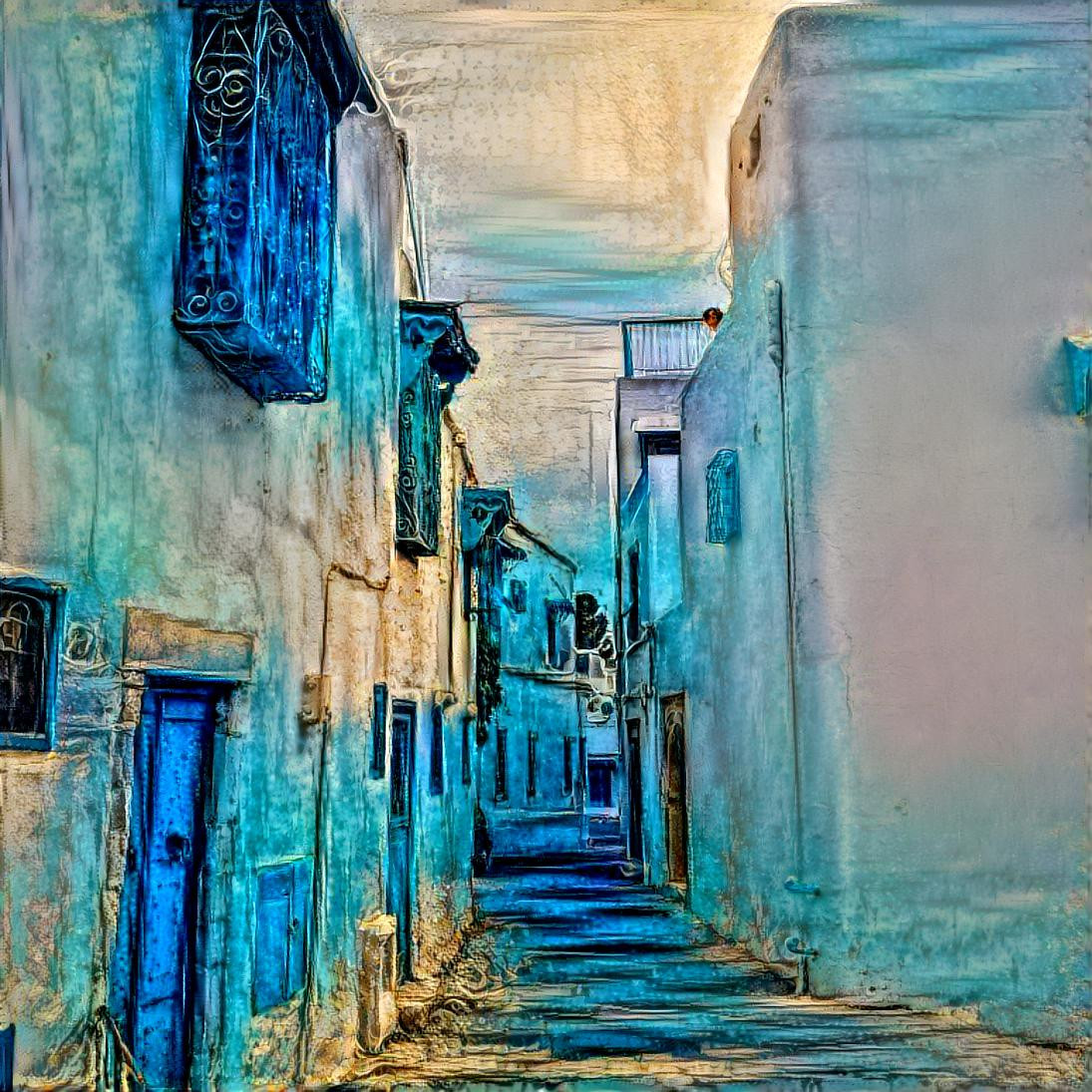 Street Sidi Bou by night DA Dr Geronimi