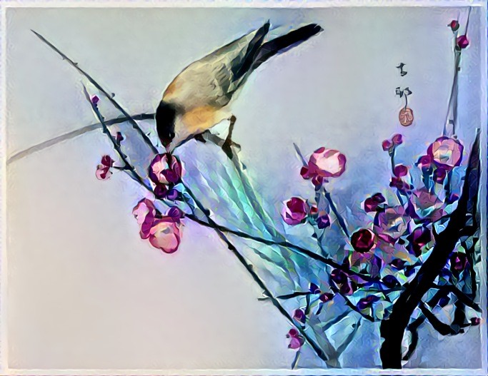 Songbird on Blossom Branch