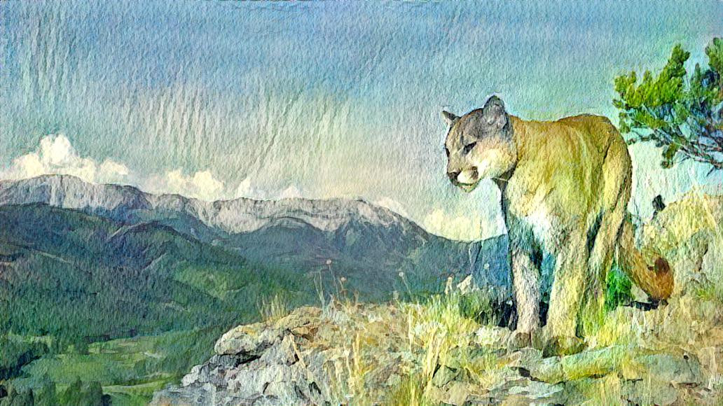 Watercolour Puma