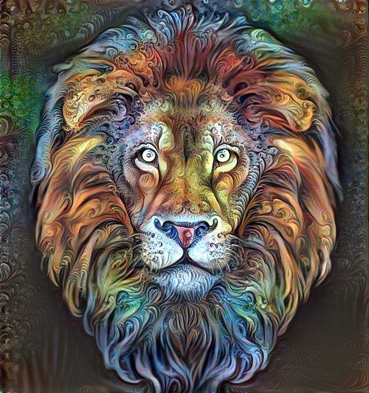 Rainbow Haired Lion