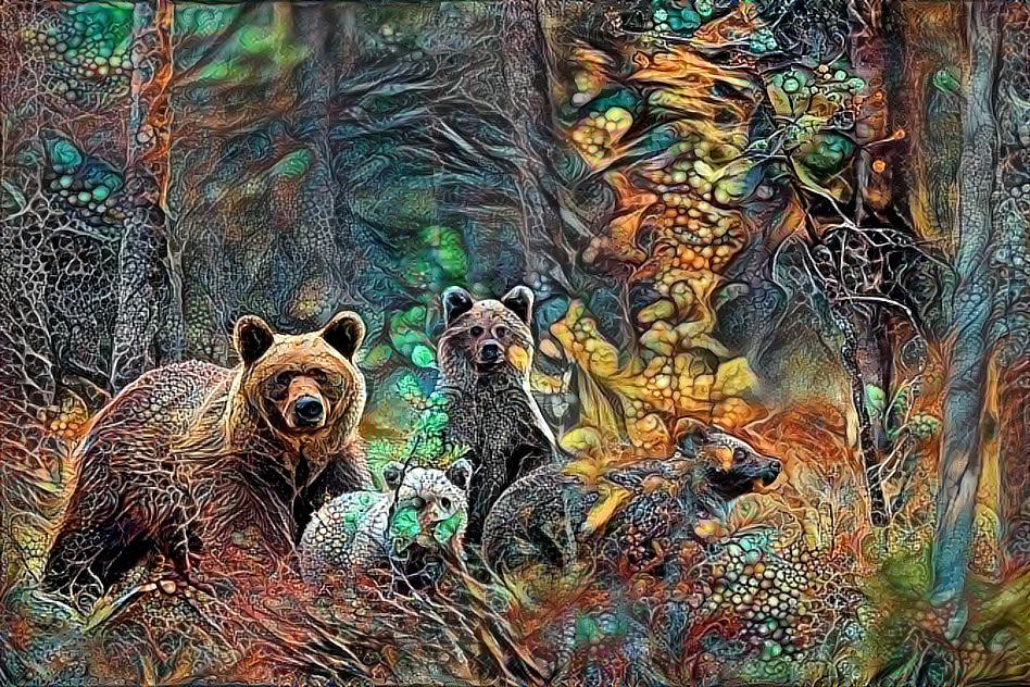 She-bear with cubs. 