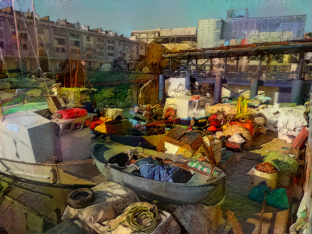 -  -  -  -  -  'Fishing Wharf, Genoa, Italy'  -  -  -  -  -  Digital art by Unreal - from own photo.