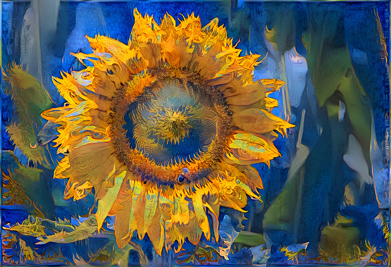 Sunflower, in a style after Van Gogh