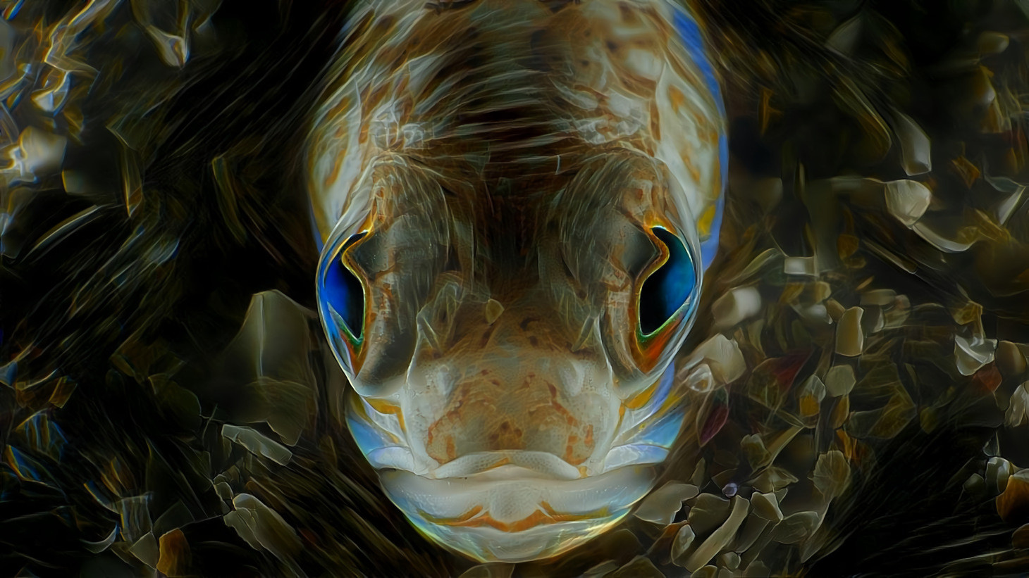 Fish’s Eyes. Original Photograph by Luigi Frunzio On Unsplash. Style introduced by Deep Dreamer Emiliano Pons.