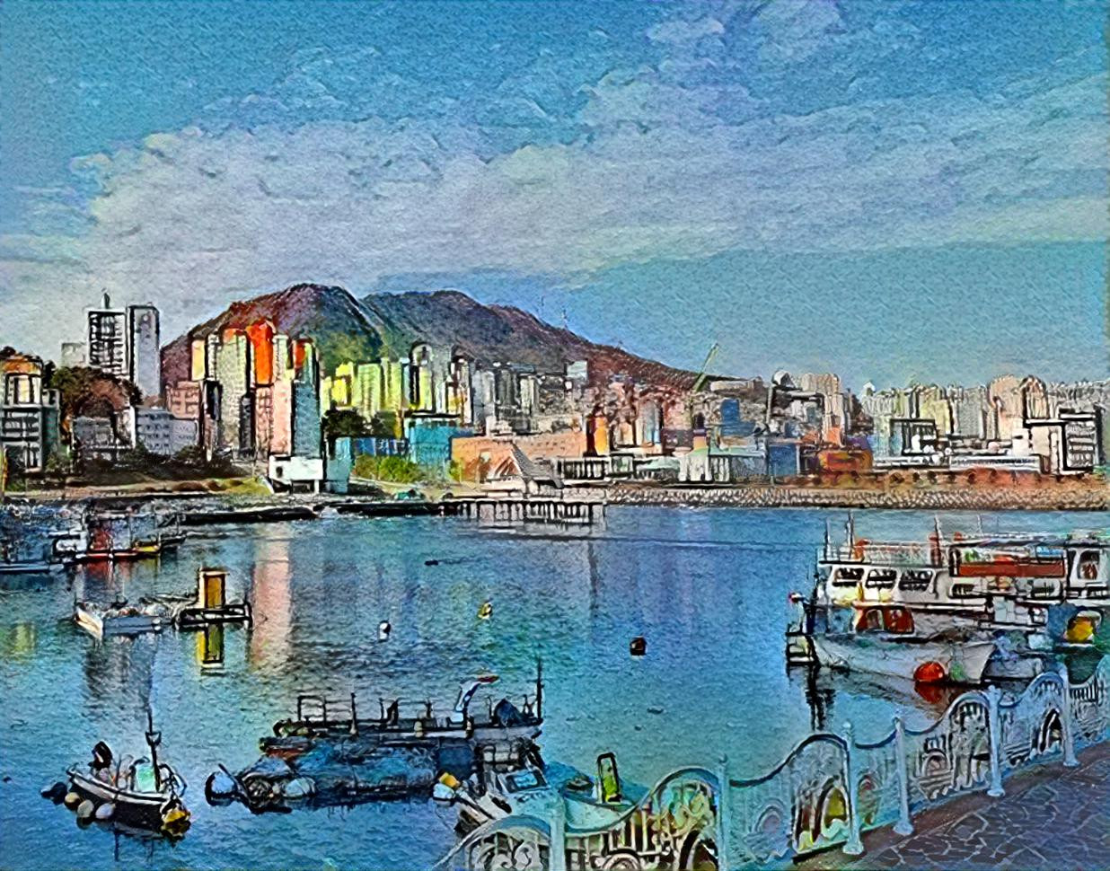 Hari Port in Busan city of Korea