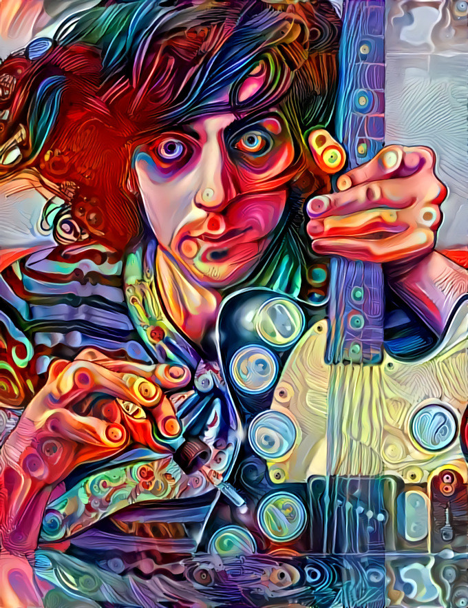 "The lunatic is in my head" _ source: "Syd Barrett In The Acid Sea" - artwork by Nicolás Rosenfeld (rosenfeldtown - on DeviantArt) _ (190611)
