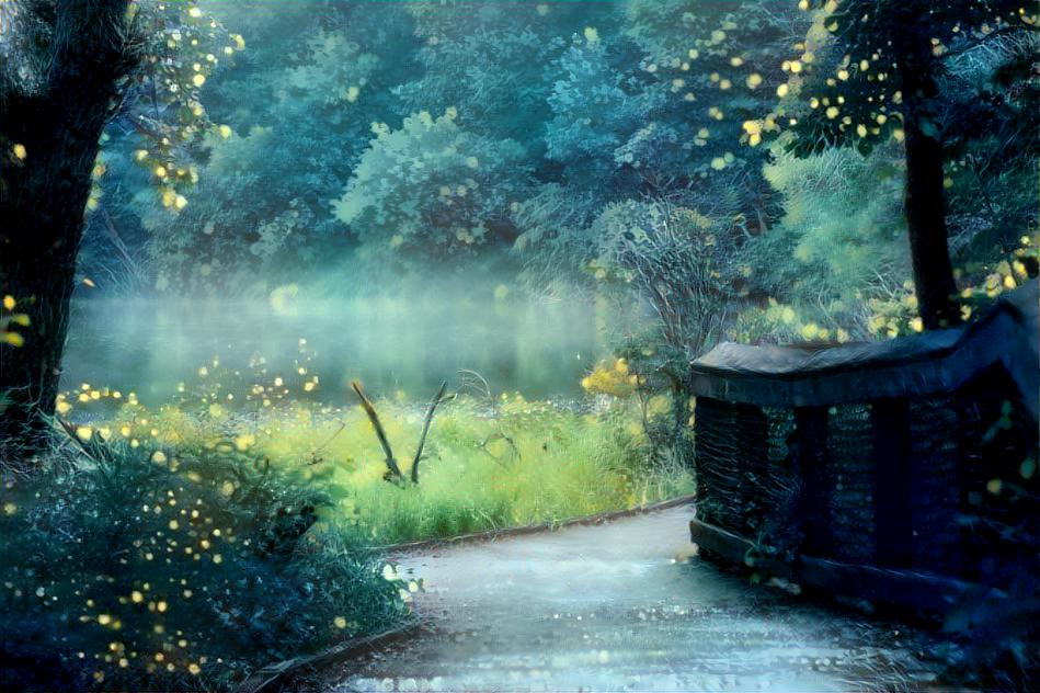 Dreamy walk with the fireflies