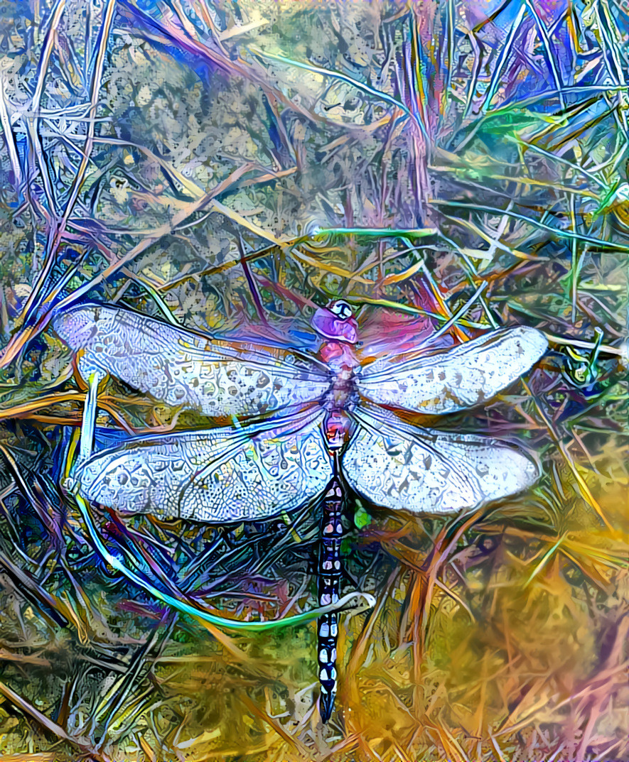 Dragonfly Awaiting Flight—-my photo with free stock Moroccan photo for style