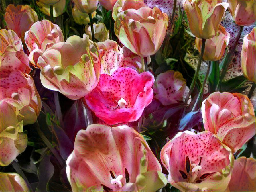 Pink-N-Yellow Tulips
